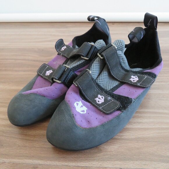 EVOLV Elektra Eco-Trax Rock Climbing Shoes Purple Black Gorpcore - Size US 10.5 - Picture 2 of 11